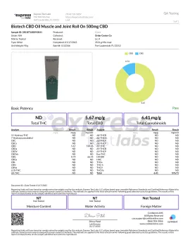 500mg CBD Muscle and Joint Roll-On - 3oz - Biotech CBD