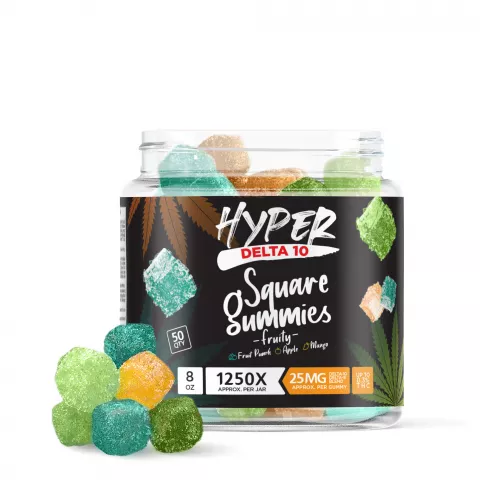 Image of Hyper Delta-10 Square Gummies - Fruity - 1250X