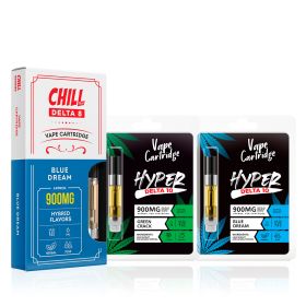 Delta-8 THC and Delta-10 THC Cartridges 3 Pack Bundle - 900mg - Chill Plus