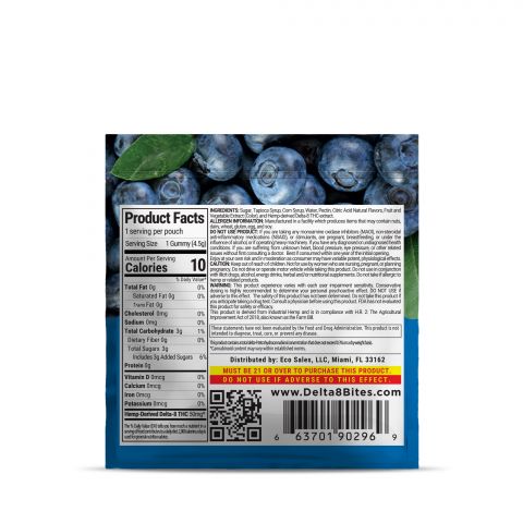 Delta 8 THC Gummy - 50mg - Blueberry - Bites  - Thumbnail 3