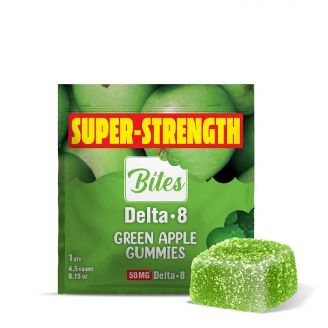 Delta 8 THC Gummy - 50mg - Green Apple - Bites  - Thumbnail 1