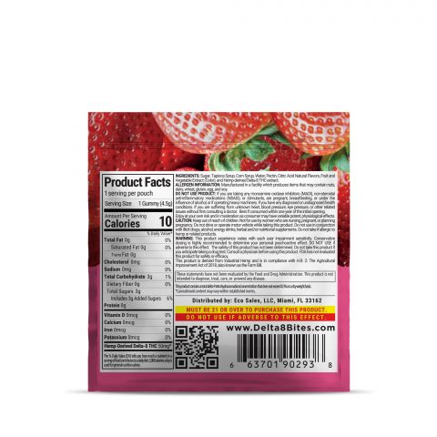Delta 8 THC Gummy - 50mg - Strawberry - Bites  - Thumbnail 3