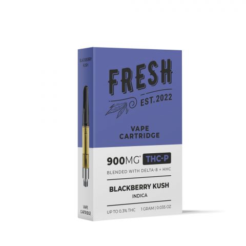 THCP, D8, HHC Vape Cart - 900mg - Blackberry Kush - Indica - 1ml - Fresh - Thumbnail 3