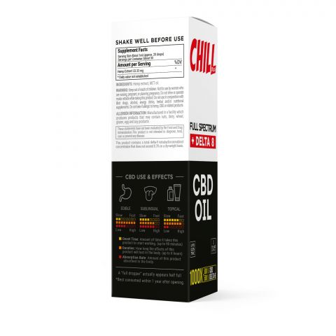 Delta 8 & Full Spectrum CBD Oil - 1000mg - Chill Plus - Thumbnail 2
