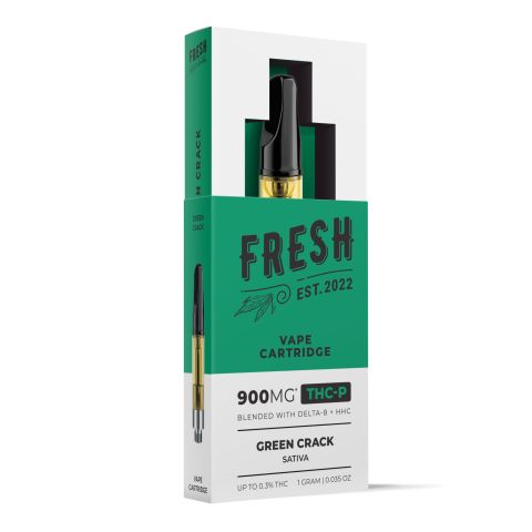 THCP, D8, HHC Vape Cart - 900mg - Green Crack - Sativa - 1ml