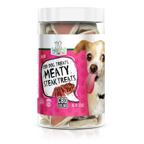 MediPets CBD Dog Treats - Meaty Steak Treats - 100mg - Thumbnail 2