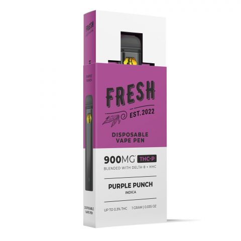 THCP, D8, HHC Vape Pen - 900mg - Purple Punch - Indica - 1ml - Fresh - Thumbnail 2