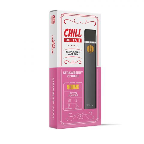 Delta 8 Vape Pen - 900mg - Strawberry Cough - Sativa - 1ml - Chill Plus - Thumbnail 2
