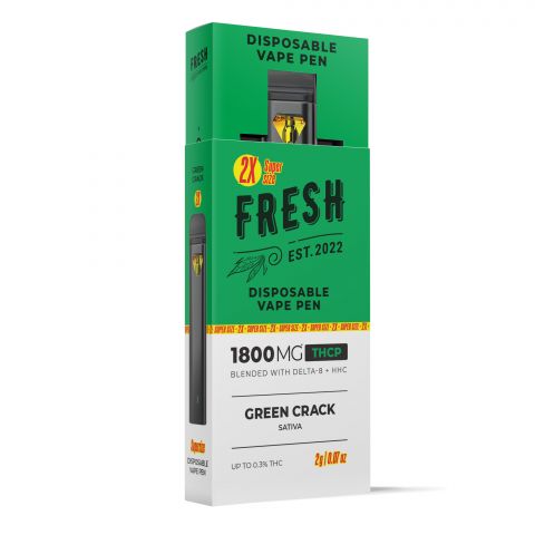 THCP, D8, HHC Vape Pen - 1800mg - Green Crack - Sativa - 2ml - Fresh - Thumbnail 2