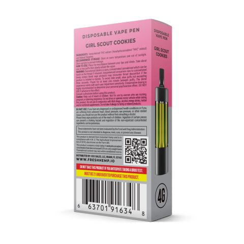 HHC Vape Pen - 3600mg - Girl Scout Cookies - Hybrid - 4ml