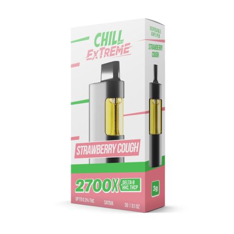 THCP, D8, HHC Vape Pen - 2700mg - Strawberry Cough - Sativa - 2ml - Chill Extreme - Thumbnail 2
