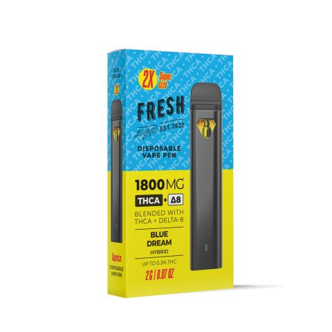THCA, D8 Vape Pen - 1800mg - Blue Dream - Hybrid - 2ml - Fresh - Thumbnail 1