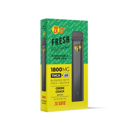 THCA, D8 Vape Pen - 1800mg - Green Crack - Sativa - 2ml - Fresh - Thumbnail 1
