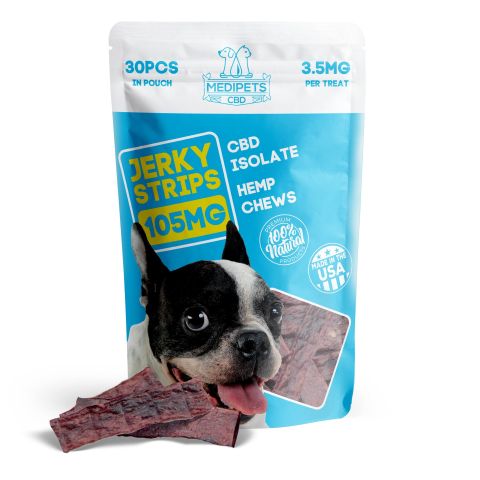 Jerky Strips - CBD Dog Treats - 105mg - MediPets - Thumbnail 1