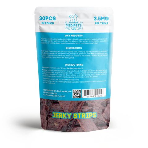 Jerky Strips - CBD Dog Treats - 105mg - MediPets - Thumbnail 3