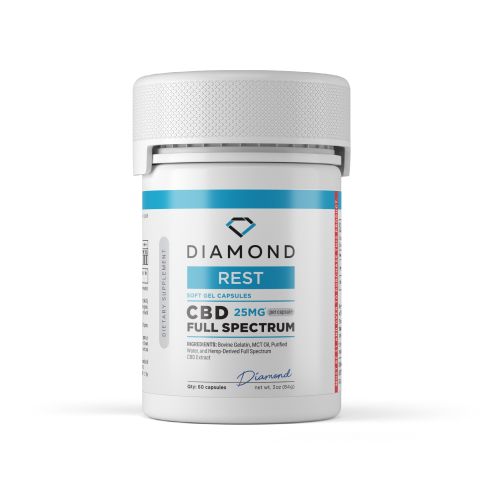 Full Spectrum CBD Capsules - 25mg - Diamond - 60ct - Thumbnail 2