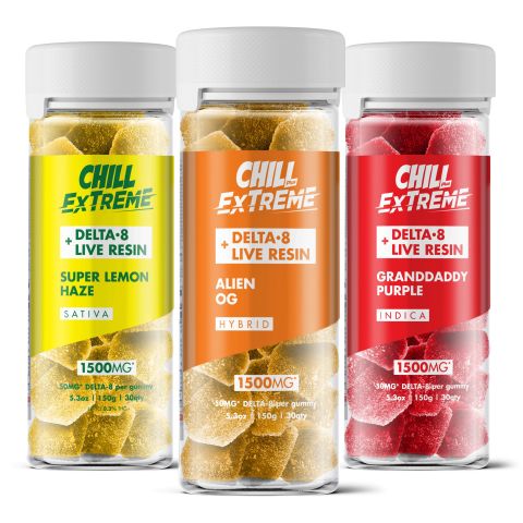 Delta 8 Live Resin Gummies Bundle - 50mg - Chill Extreme - Thumbnail 1