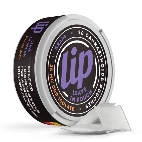 CBD Isolate Dip Pouches - 25mg - Grape - Lip - Thumbnail 1