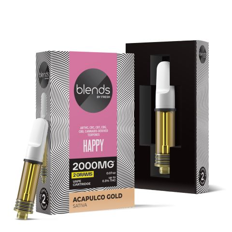 Happy Blend - 2000mg - Sativa Vape Cart - 2ml - Blends by Fresh - Thumbnail 1