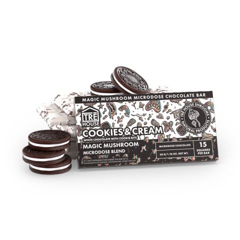 Magic Mushroom Chocolate - 22.5mg - Cookies & Cream - Tre House - Thumbnail