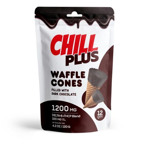 D8, THCP Waffle Cones - 100mg - Dark Chocolate Waffle Cones - Chill Plus - Thumbnail 1