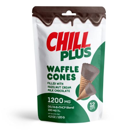 D8, THCP Waffle Cones - 100mg - Hazelnut Cream + Milk Chocolate - Chill Plus - Thumbnail 1