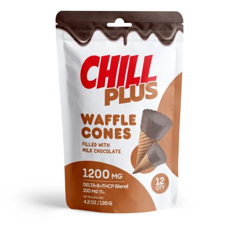 D8, THCP Waffle Cones - 100mg - Milk Chocolate - Chill Plus - Thumbnail 1