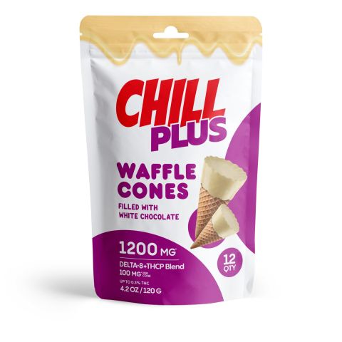 D8, THCP Waffle Cones - 100mg - White Chocolate - Chill Plus - Thumbnail 1