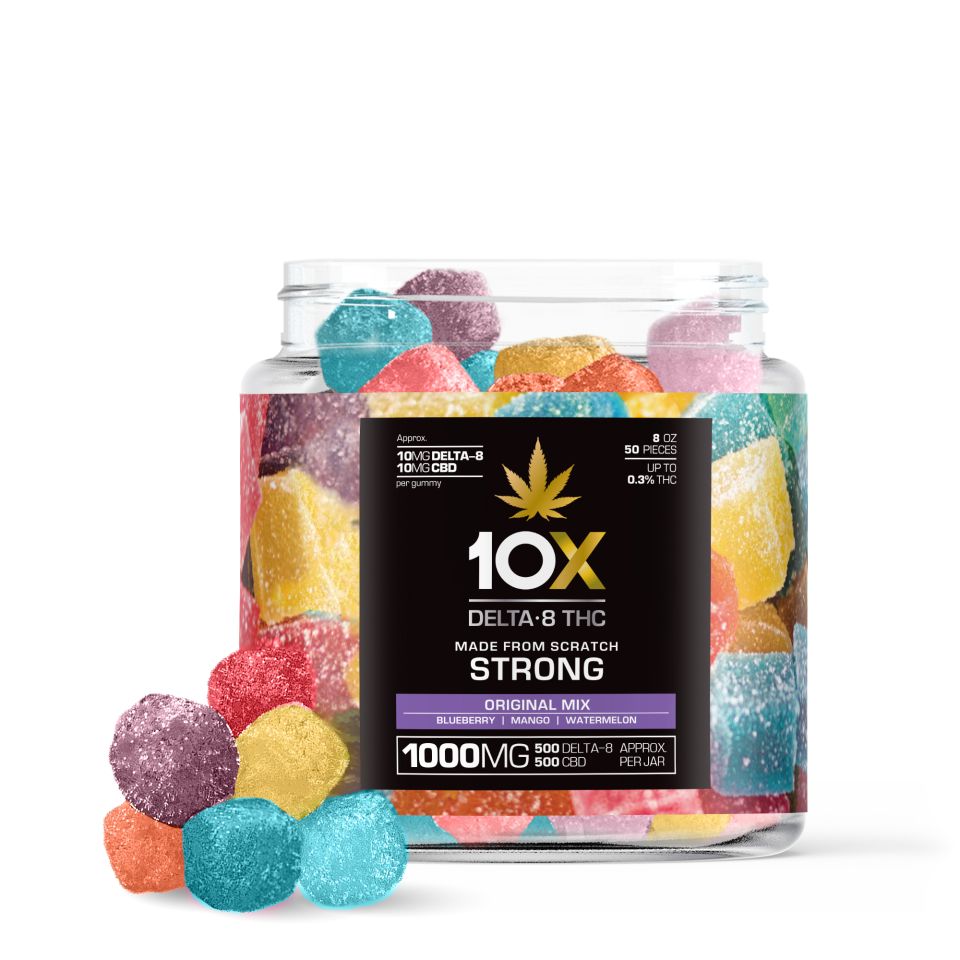 10x Delta 8 Thc Strong Gummies Original Mix 1000mg 8443